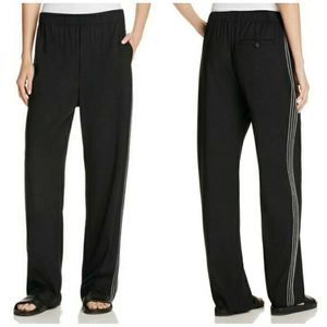 Vince Black Side Striped Wide Leg Track Pants